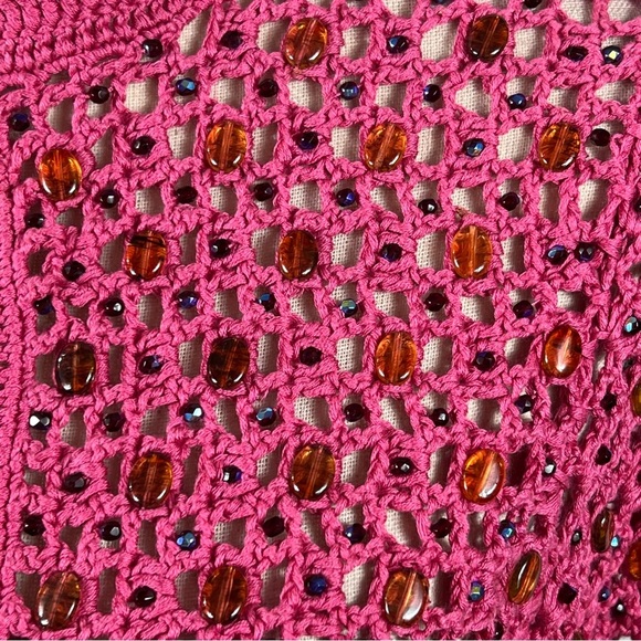 Cynthia Cynthia Steffe crochet knit beaded sweater/ cardigan - Picture 8 of 12